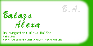 balazs alexa business card