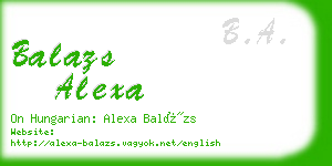 balazs alexa business card